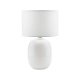 TK Melody bordlampe - hvid stof og hvid glas