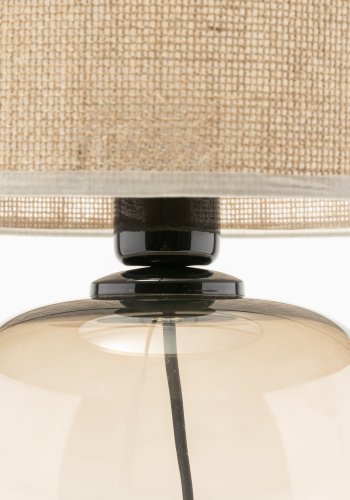 TK Melody bordlampe - natur jute og topas glas