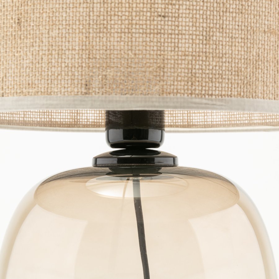 TK Melody bordlampe - natur jute og topas glas