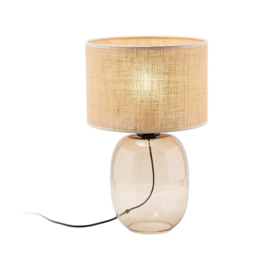TK Melody bordlampe - natur jute og topas glas