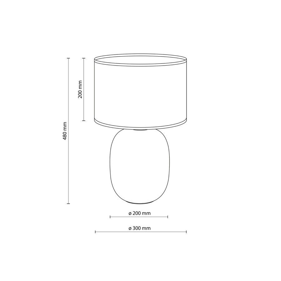 TK Melody bordlampe - natur jute og topas glas