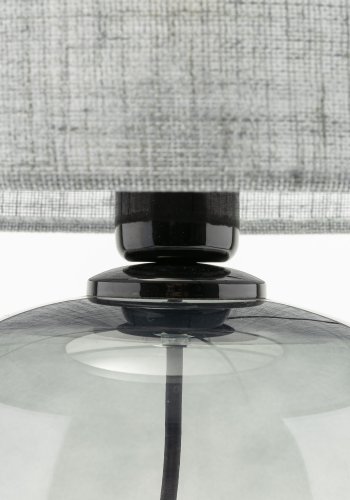 TK Melody bordlampe - grafit stof og grafit glas