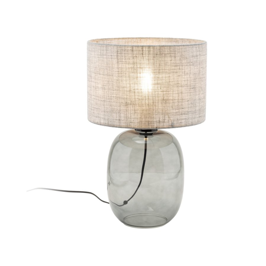 TK Melody bordlampe - grafit stof og grafit glas