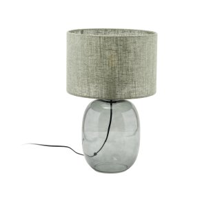TK Melody bordlampe - grn stof og grafit glas