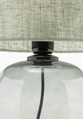 TK Melody bordlampe - grn stof og grafit glas
