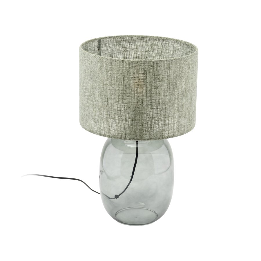 TK Melody bordlampe - grn stof og grafit glas