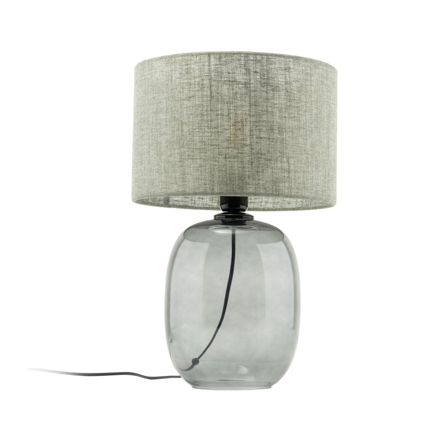 TK Melody bordlampe - grn stof og grafit glas
