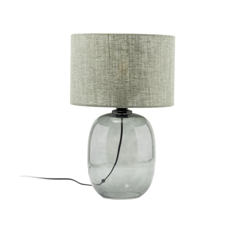 TK Melody bordlampe - grn stof og grafit glas