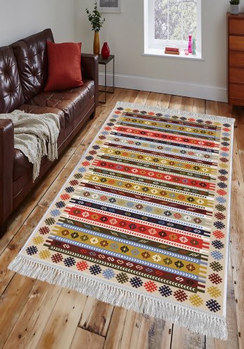 TEPPI ELS1781 Hall gulvtppe, m. mnster, rektangulr - multifarvet fljl stof (80x300)