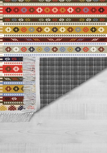 TEPPI ELS1781 Hall gulvtppe, m. mnster, rektangulr - multifarvet fljl stof (80x300)