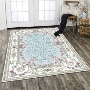 TEPPI ELS1800 gulvtppe, m. mnster, rektangulr - multifarvet fljl stof (160x230)