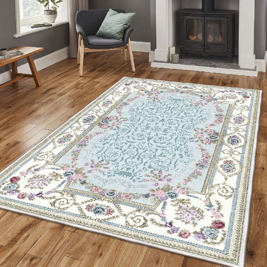 TEPPI ELS1800 gulvtppe, m. mnster, rektangulr - multifarvet fljl stof (180x280)