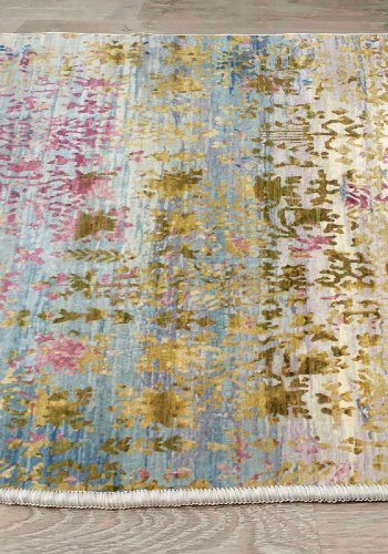 TEPPI ELS1895 gulvtppe, m. mnster, rektangulr - multifarvet fljl stof (180x280)