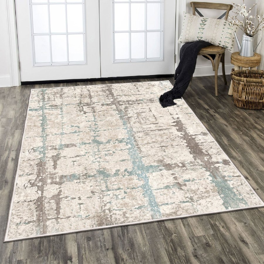 TEPPI ELS2078 gulvtppe, m. mnster, rektangulr - multifarvet fljl stof (160x230)