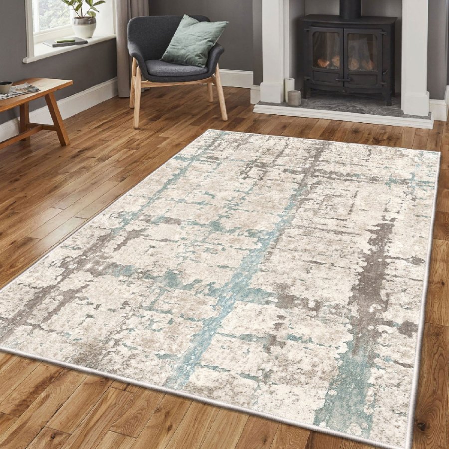 TEPPI ELS2078 gulvtppe, m. mnster, rektangulr - multifarvet fljl stof (160x230)