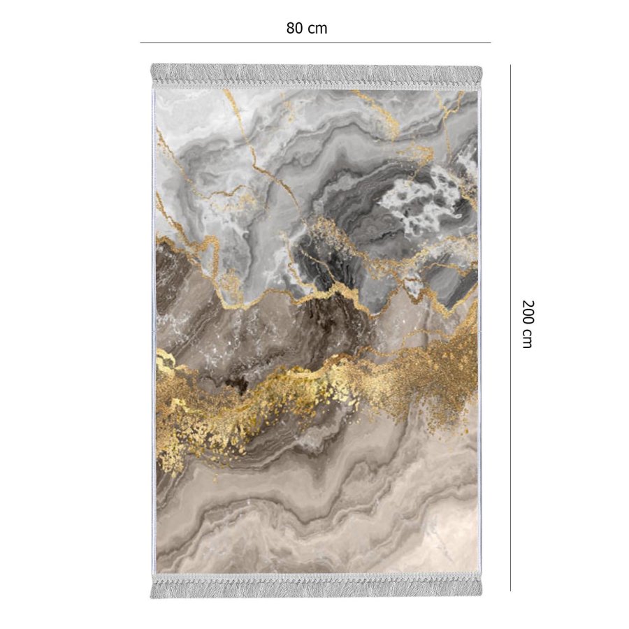 TEPPI Els2375 Hall gulvtppe, rektangulr - multifarvet fljl stof (80x200)