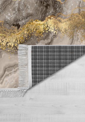 TEPPI ELS2375 Hall gulvtppe, m. mnster, rektangulr - multifarvet fljl stof (100x200)