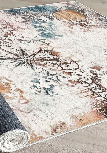 TEPPI ELS gulvtppe, m. mnster, rektangulr - multifarvet fljl stof (160x230)