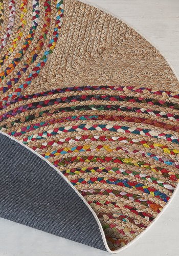 TEPPI WOOPAMUK480 gulvtppe, m. mnster, rund - multifarvet bomuld/polyester (140)