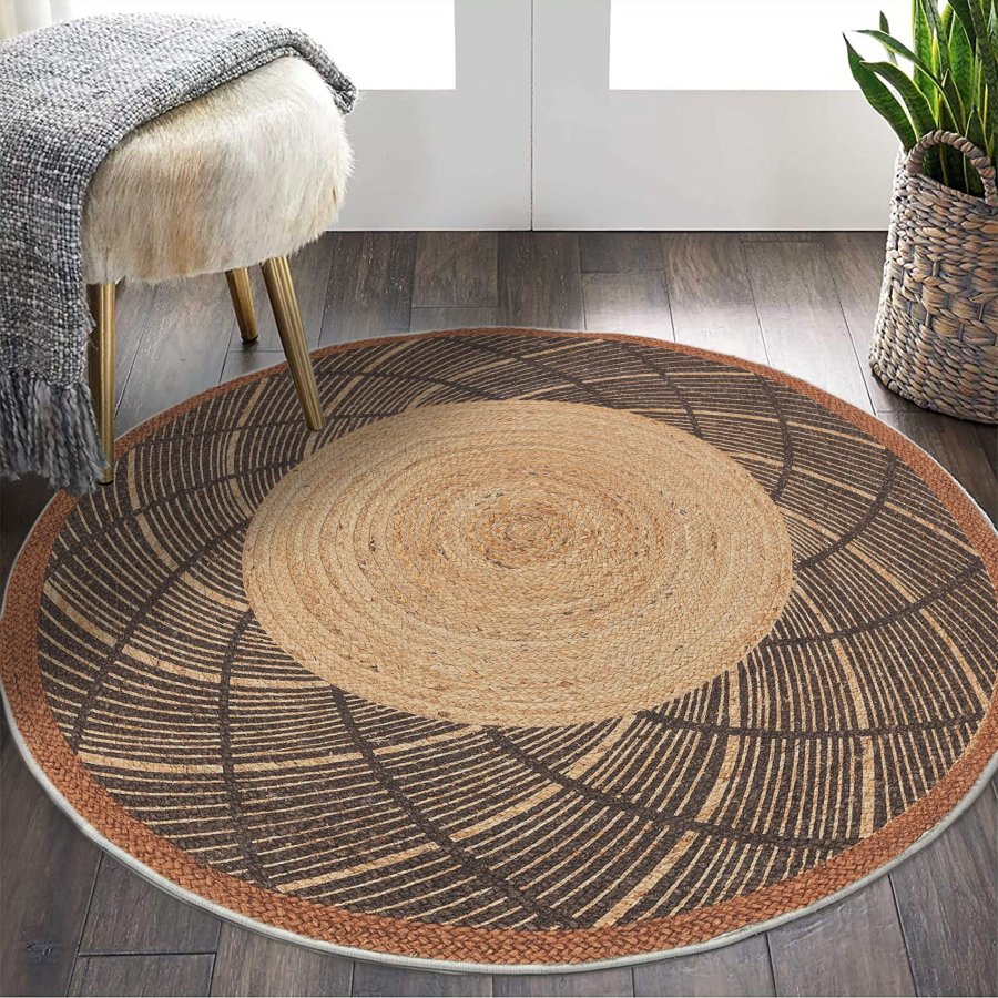 TEPPI WOOPAMUK481 gulvtppe, m. mnster, rund - natur bomuld/polyester (120)