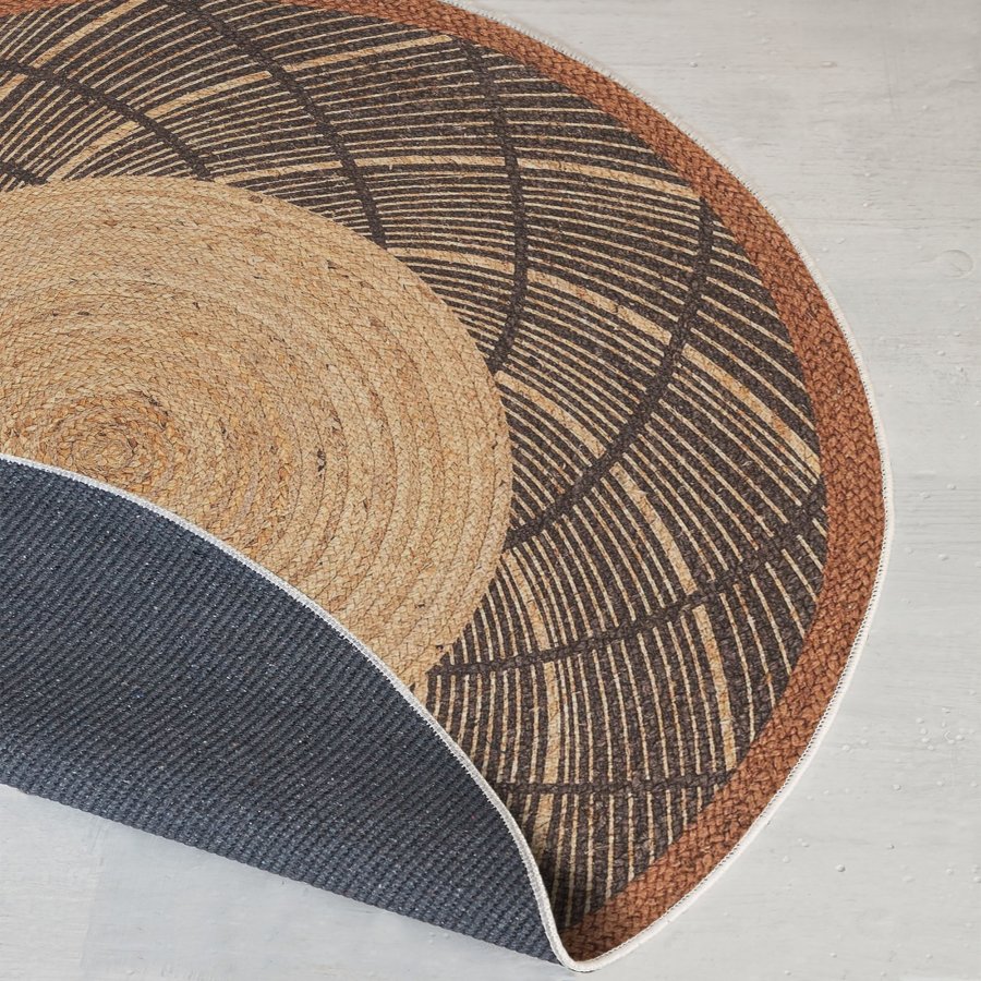 TEPPI WOOPAMUK481 gulvtppe, m. mnster, rund - natur bomuld/polyester (120)