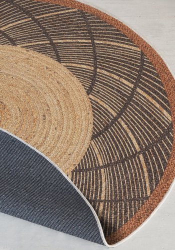 TEPPI WOOPAMUK481 gulvtppe, m. mnster, rund - natur bomuld/polyester (150)