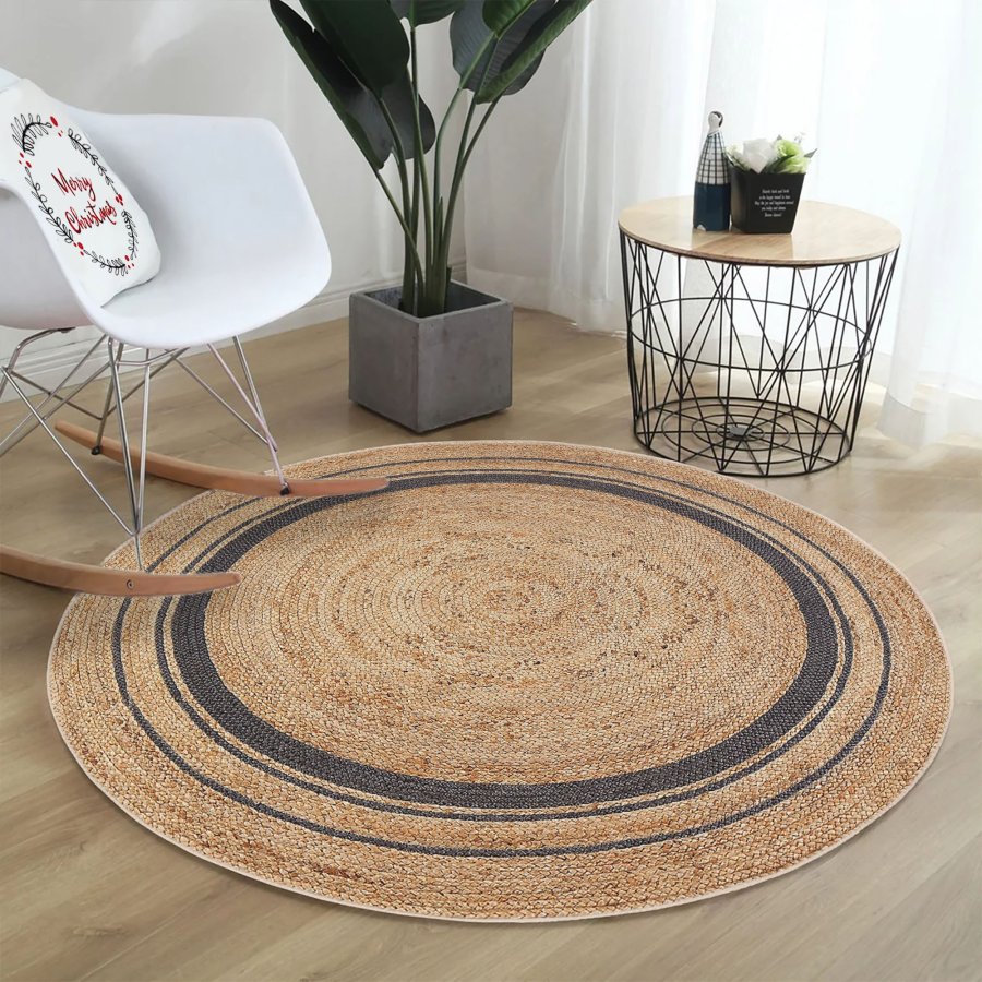 TEPPI WOOPAMUK510 gulvtppe, rund - natur bomuld/polyester (120)