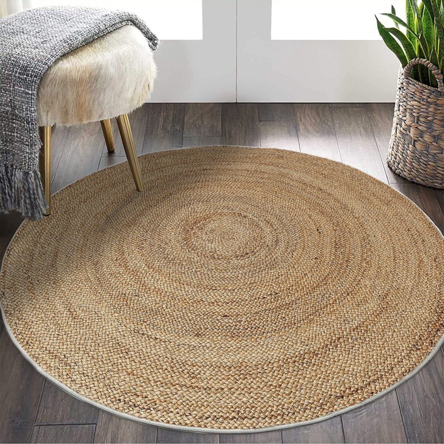 TEPPI WOOPAMUK521 gulvtppe, rund - natur bomuld/polyester (180)