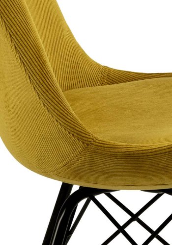 ACT NORDIC Eris spisebordsstol - gul stof og sort metal