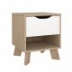 TVILUM Ikast Natbord 1 skuffe, Jackson Hickory / Hvid, 40,2 x 39,8 x 47,4 cm