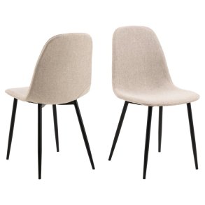 ACT NORDIC Celia spisebordsstol - beige stof og sort stl