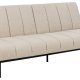 ACT NORDIC Caix sovesofa, m. click & clack, delt rygln, syninger - beige stof og sort stl (198x95)