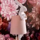 KARE DESIGN Animal Rabbit bordlampe - rosa linnedhr og hvid polyresin/stl (H:50cm)