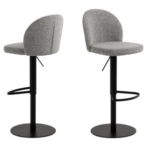 ACT NORDIC Patricia barstol, m. rygln, fodsttte, drejefunktion, gaspatron - gr stof og sort stl