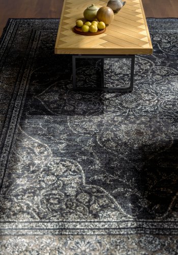 DUTCHBONE Robust gulvtppe, rektangulr - sort bomuld, polyester, viskose (170X240)