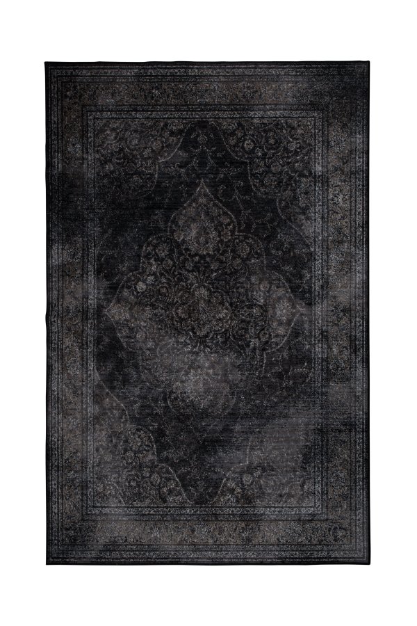 DUTCHBONE Robust gulvtppe, rektangulr - sort bomuld, polyester, viskose (200X300)