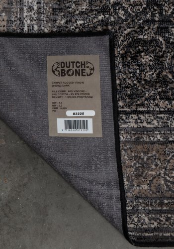 DUTCHBONE Robust gulvtppe, rektangulr - sort bomuld, polyester, viskose (200X300)