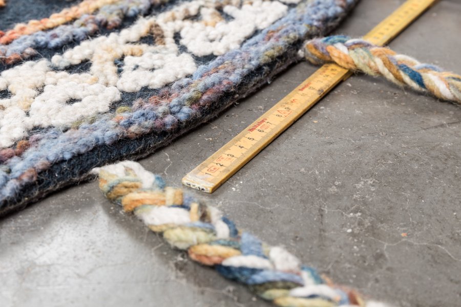 DUTCHBONE Pix gulvtppe, rund - bl og multifarvet uld og bomuld (170)