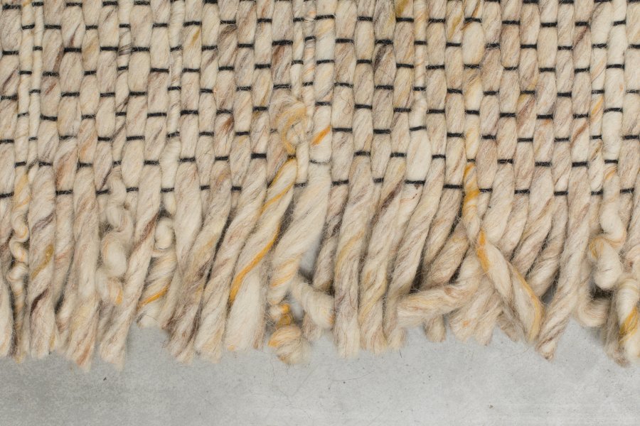 ZUIVER Frills gulvtppe, m. frynser - beige gul uld (170x240)