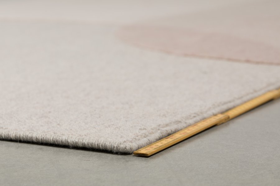 ZUIVER Dream gulvtppe, m. mnster - natur og lyserd uld (200x300)