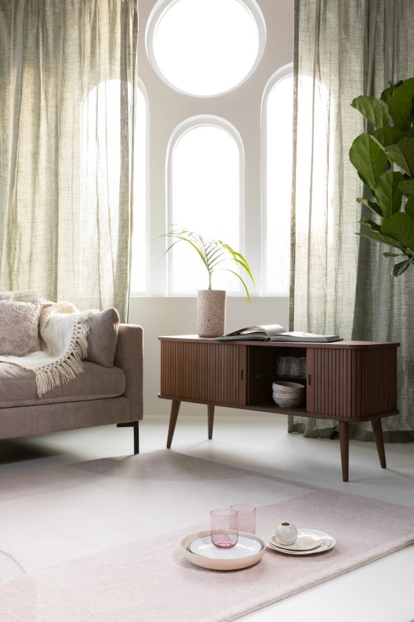 ZUIVER Dream gulvtppe, m. mnster - natur og lyserd uld (200x300)