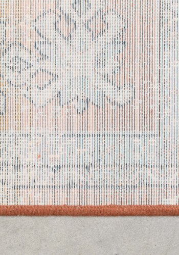 DUTCHBONE Mahal gulvtppe, rektangulr - bl og mursen bomuld, polyester, rayon (200X300)