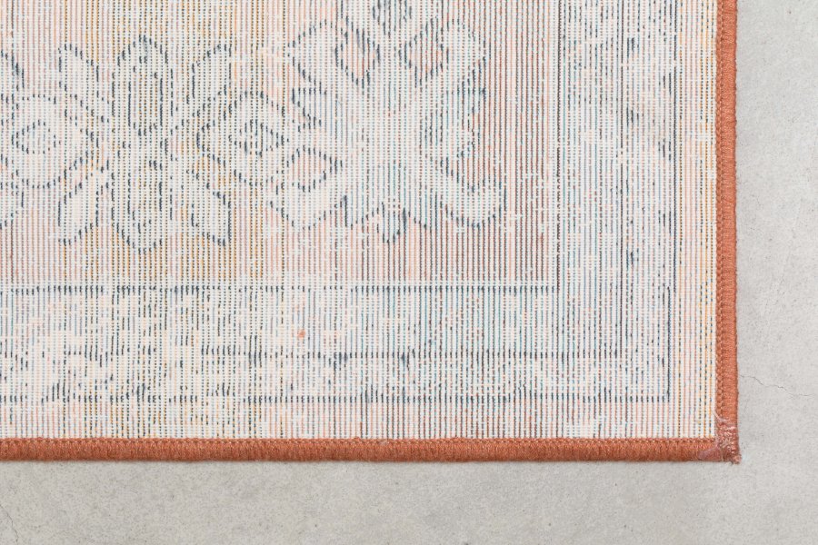 DUTCHBONE Mahal gulvtppe, rektangulr - bl og mursen bomuld, polyester, rayon (200X300)