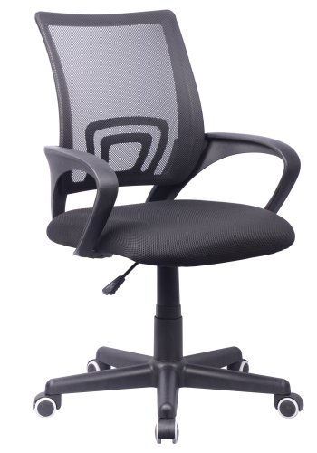 Tinos kontorstol, m. armln - sort nylon fleece