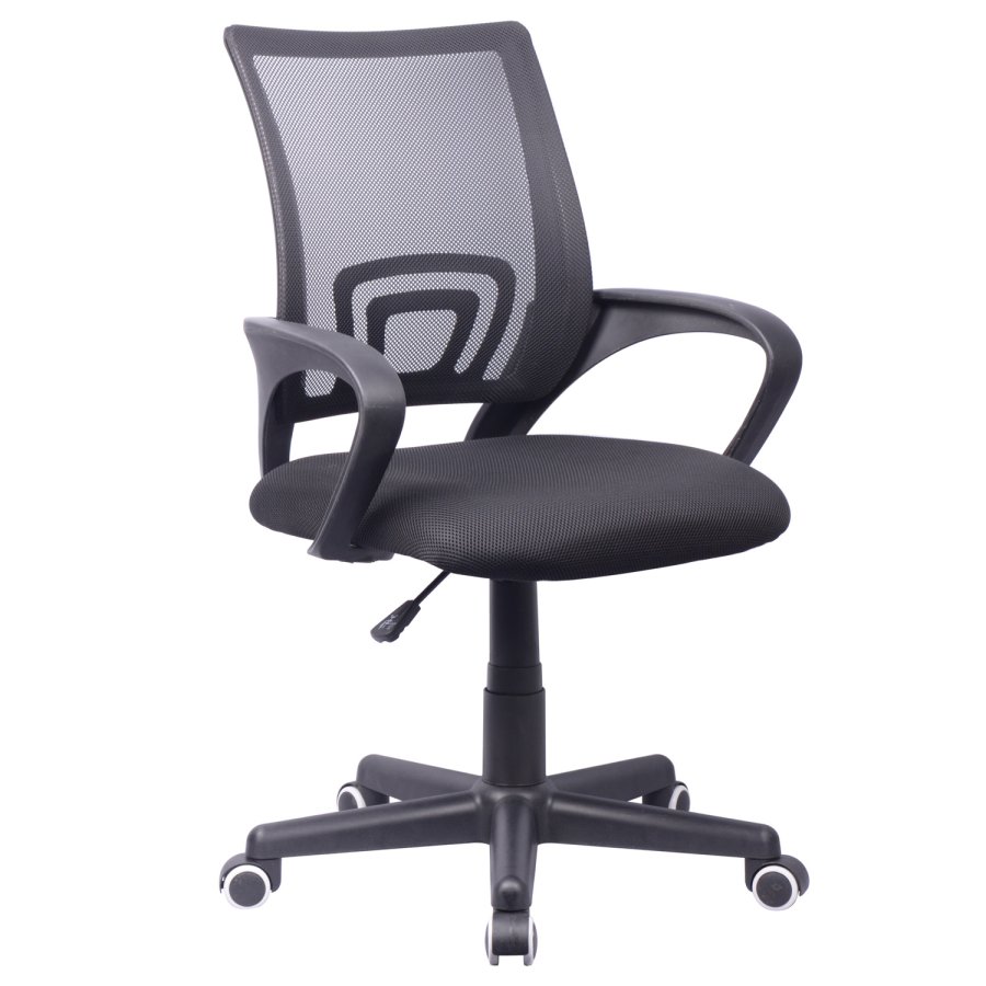 Tinos kontorstol, m. armln - sort nylon fleece