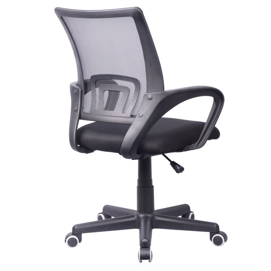 Tinos kontorstol, m. armln - sort nylon fleece