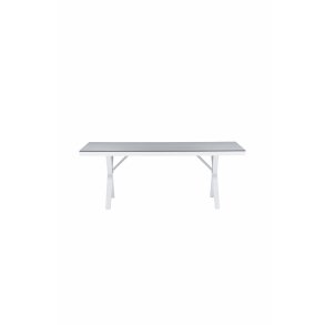 VENTURE DESIGN Garcia havebord, rektangulr - lysegr aintwood og hvid aluminium (100x200)