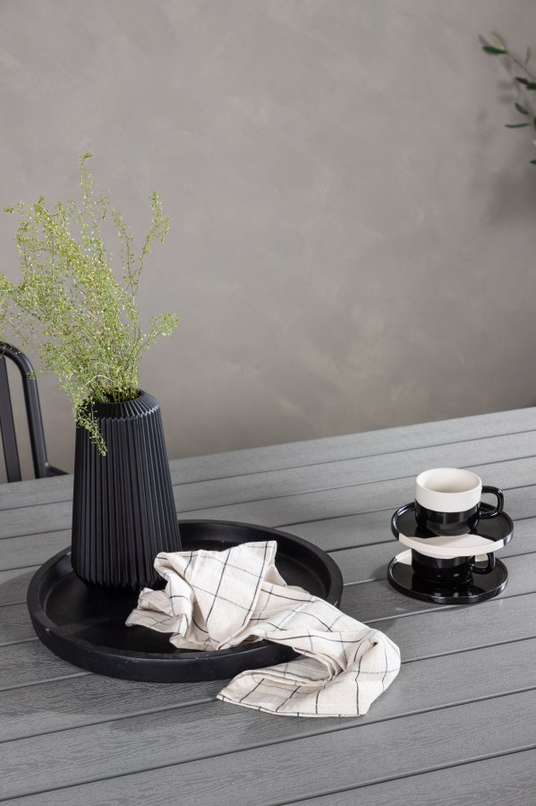 VENTURE DESIGN Garcia havebord, rektangulr - lysegr aintwood og hvid aluminium (100x200)