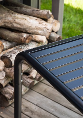 VENTURE DESIGN Borneo udendrs loungebord, kvadratisk - sort aluminium (70x70)