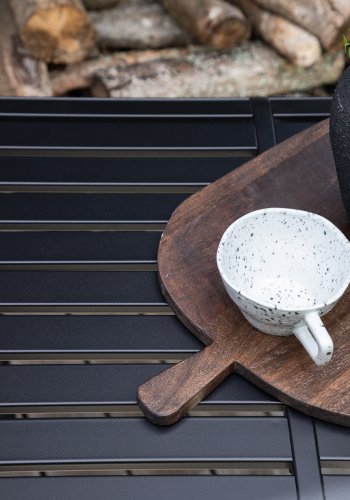 VENTURE DESIGN Borneo udendrs loungebord, kvadratisk - sort aluminium (70x70)